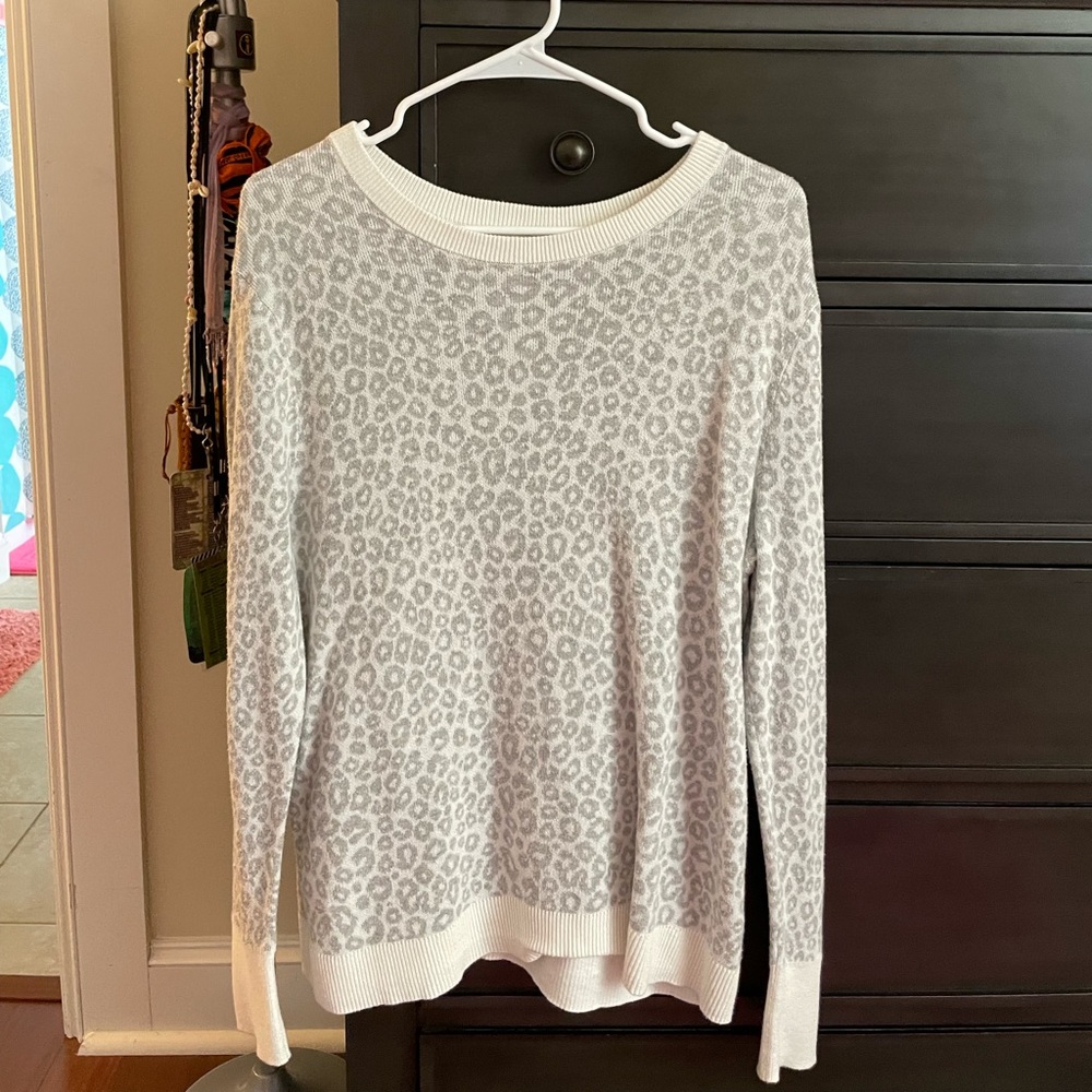 A New Day White Leopard Sweater